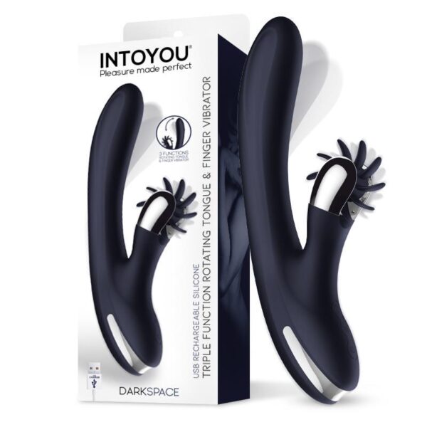 vibrador con lenguas rotadoras INTOYOU Darkspace azul