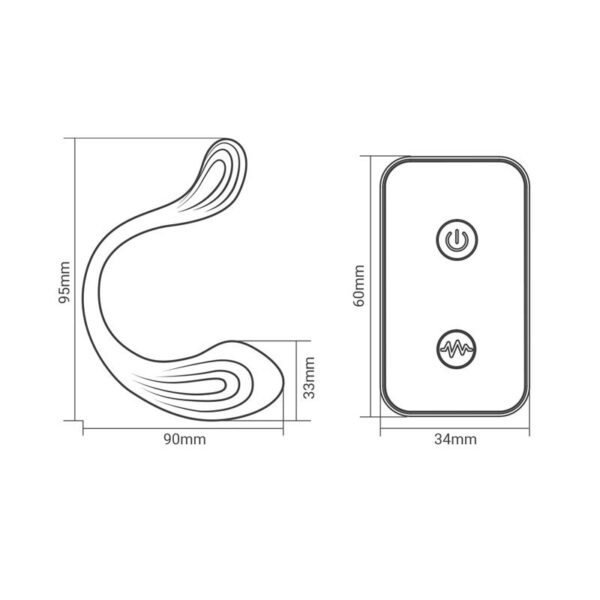 INTOYOU Nami Huevo Vibrador con Control Remoto 10 Modos Recargable Negro